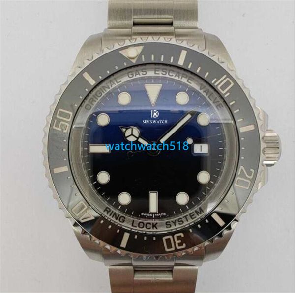 

luxury mens watches sapphire 44mm ceramic bezel blue black dial 126660 116660 mechanical automatic silver stainless steel bracelet waterproo, Slivery;brown