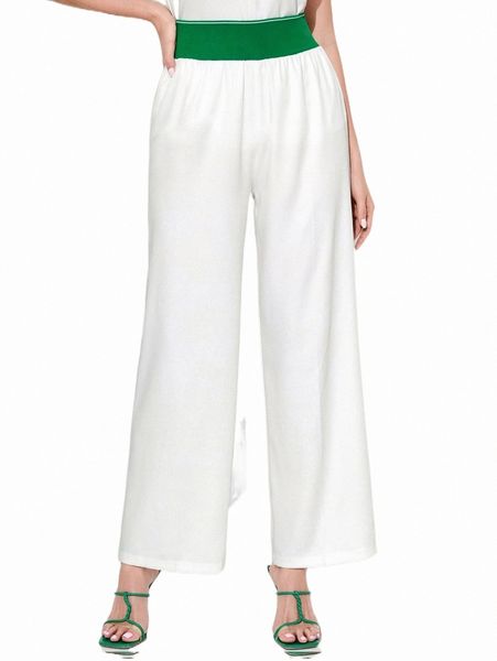 

letter tape wide leg pants k2jm#, Black;white