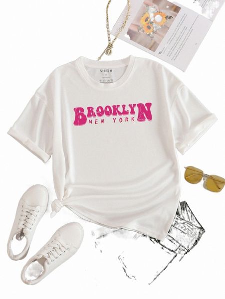 

letter graphic tee y034#, White