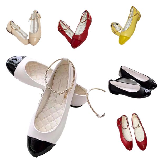 

2022 women's mary jane high heel sandals low heel colorblock ballet chain ankle strap, Black