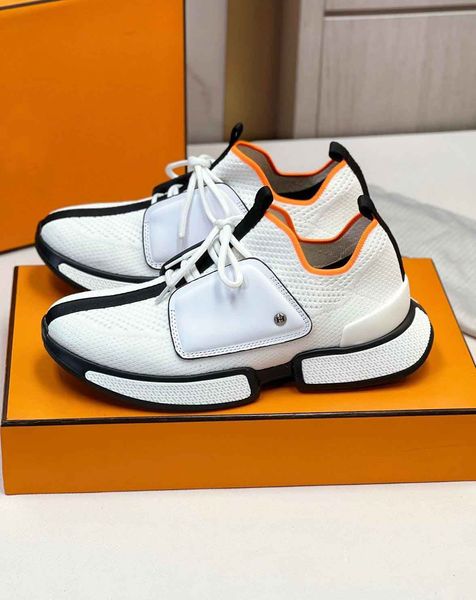 

brands depart sneaker shoes mesh knit calfskin leather light sole sports tpu chunky rubber sole skateboard walking wholesale trainers, Black