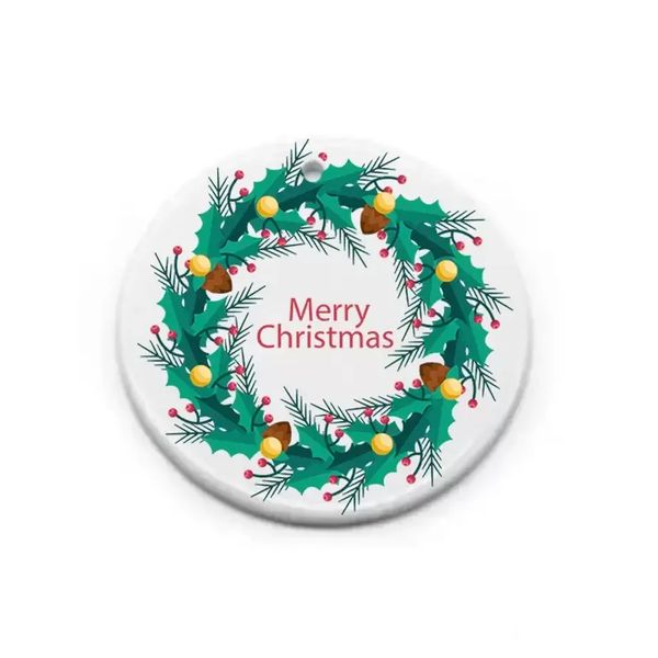 

dhl christmas decorations blanks sublimation ornaments ceramic tile pendant hanging 3 inch xmas ornaments personalized handmade for tree dec