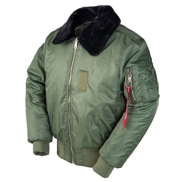 

aw winter vintage b 15 bomber flight us air force pilot jacket streetwear coats military hip hop tactical army for men fur 220819, Black;brown