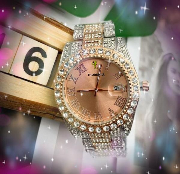 

full diamonds-studded men women couple watches 40mm fashion luxury shinning quartz watch soid fine full stainless steel business dropshippin, Slivery;brown