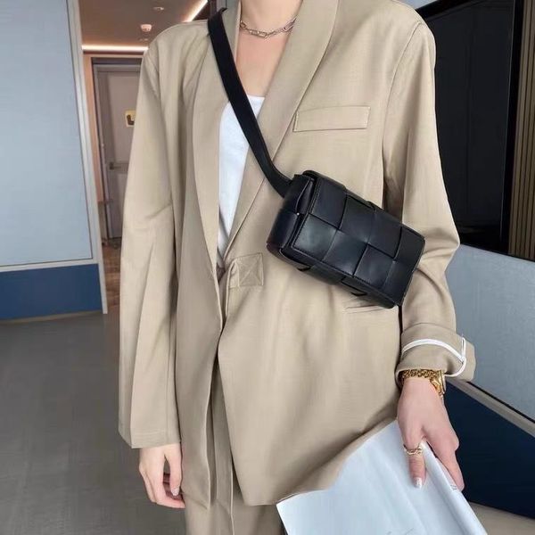 

2021 new leather bv woven waist large lattice messenger single double shoulder belt cowhide women's bag bottegas''venetas spl