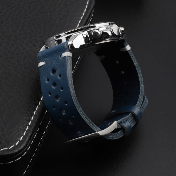 

genuine leather watch band straps 18mm 20mm 22mm black brown coffee blue quick release watch bands replacement 220819