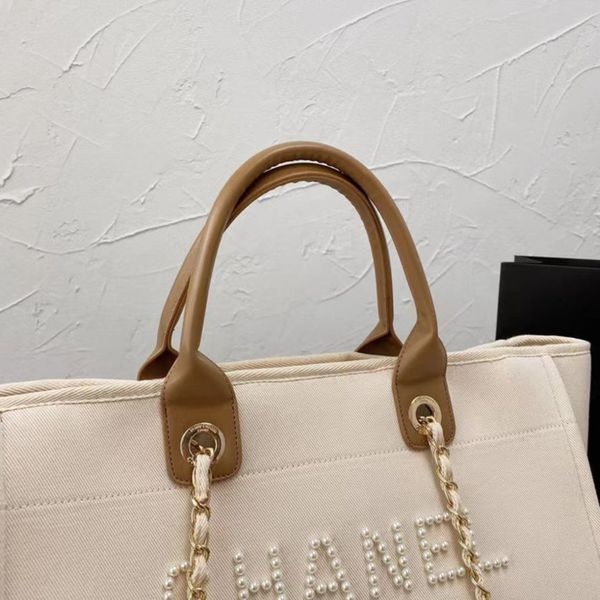 

fashion women's luxury handbags pearl evening bags brand ch canvas beach bag designers female large capacity shopping totes handbag big