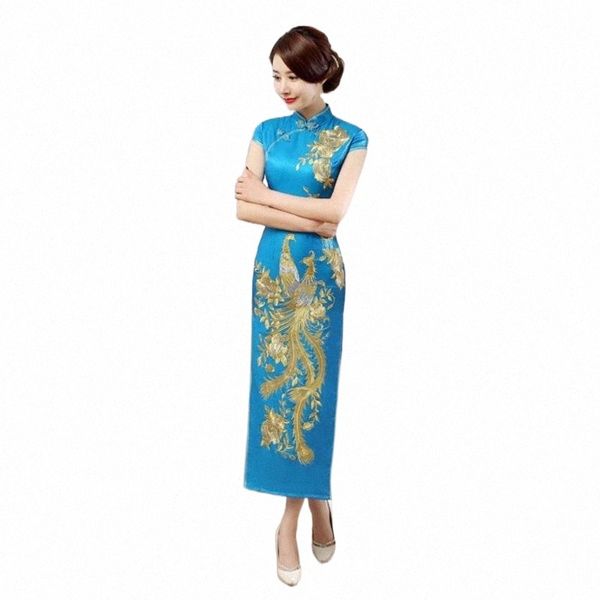 

shanghai story phoenix embroidery oriental styled dresses qipao women traditional dress chinese cheongsam long chinese dress y1j1#, Red