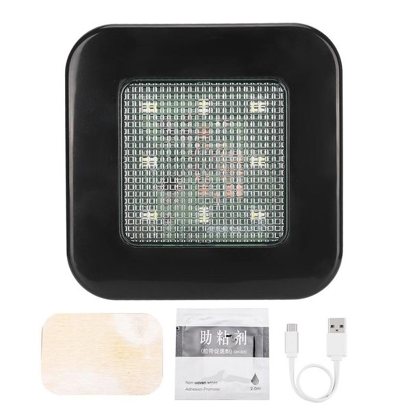 

car interior reading light 3 color led magnet rear trunk ceiling lamp