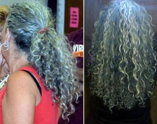 

22" silver grey human hair ponytail salt n pepper natural gray braided hair extension kinky curly pony tail with drawstring cip in 120g, Black