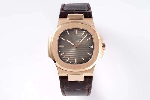

ppf factory 330sc movement 41mm sapphire glass mirror fold buckle leather watchband, Slivery;brown