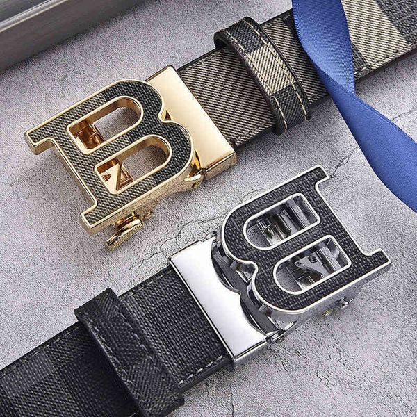 

leather belt burbrerys men's belts 2021 new letter b men's automatic belt business fashion leisure belt men lovers, Black;brown