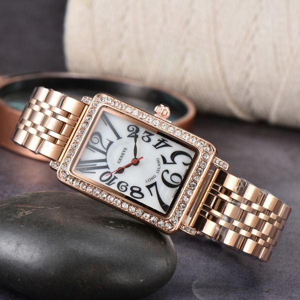 

simple fashion ladies vintage square steel band watch 220819, Slivery;golden