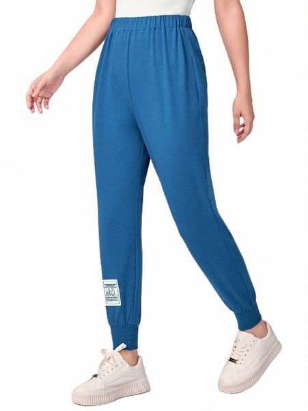 

letter patched sweatpants m9vp#, Black;white
