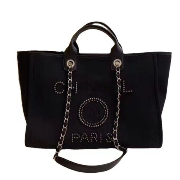 

fashion luxury women's handbags pearl evening bags brand ch canvas beach bag designers female large capacity shopping totes handbag big