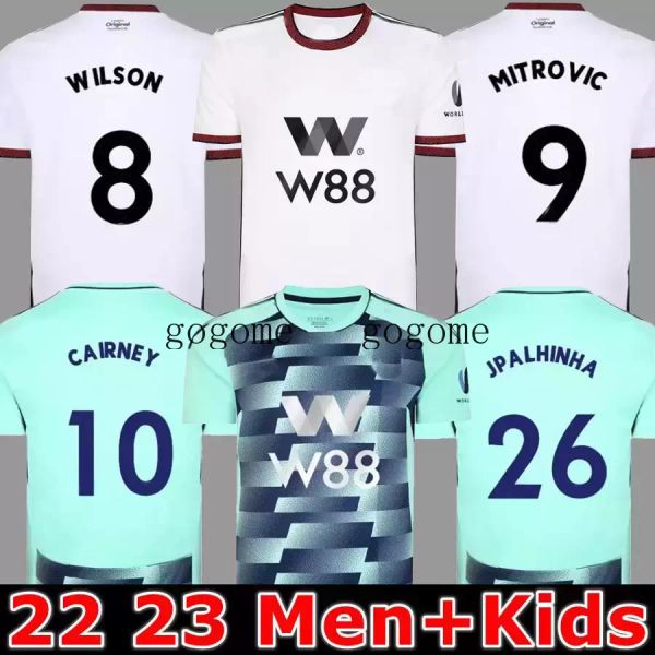

22 23 soccer jerseys home cairney mitrovic 2022 2023 kebano wilson muniz j. palhinha robinson men kids kit football el uniform fans, Black;yellow
