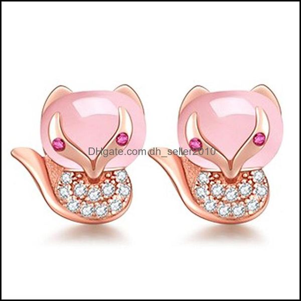 

charm earrings s love pink crystal diamond hibiscus stone animal sier jewelry drop delivery 2021 dhseller2010 dh4ra, Golden