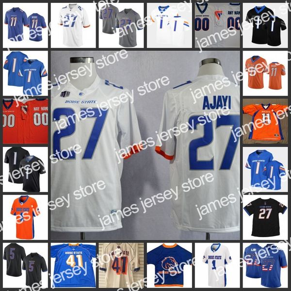 

2022 2022 ncaa custom boise state football jersey 16 jack sears 19 hank bachmeier 56 casey kline 2 khalil shakir 24 george holani 88 tyneil, Black