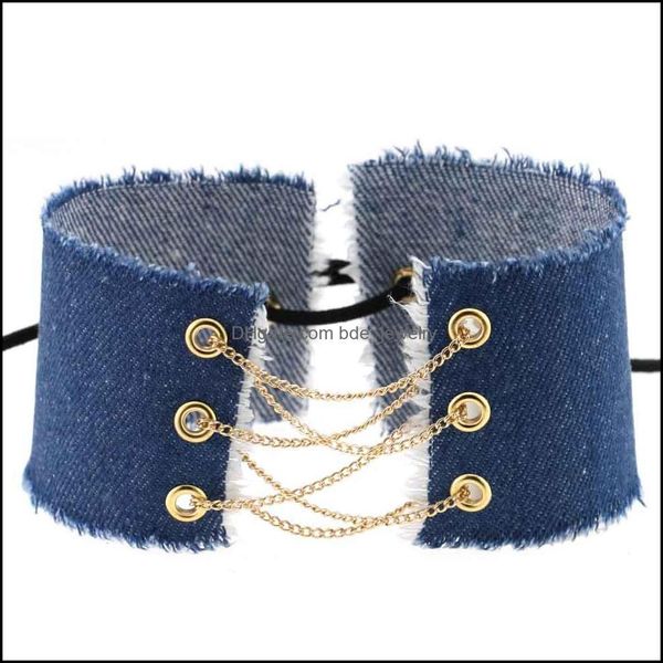 

chokers statement necklace for women rough edges punk gothic neck collar cowboy drop delivery 2021 jewelry necklaces pendan bdejewelry dhn2m, Golden;silver