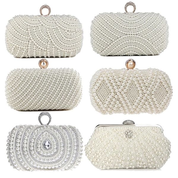 

vintage embroidery small pearl day clutch shoulder chain handbags s purse beaded diamonds women evening bags 220818