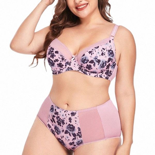 

bras sets plus size women bra panty set underwire light padded lingerie underpants bralette female large 36-50 b c d dd underwear y7w8#, Red;black