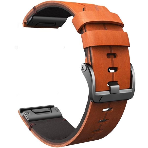 

an 26mm watchband for fenix 5x/ fenix 5x plus genuine leather strap 22mm for fenix 6/fenix 6 pro/forerunner 935 220819, Black;brown