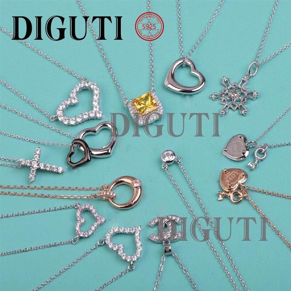 

tif 925 sterling silver pin buckle heart pendant necklace female jewelry superb craftsmanship248j