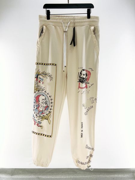 

21fw autumn and winter pants italy paris trousers outdoor sport loose track casual elastic waist t size a0820, Black