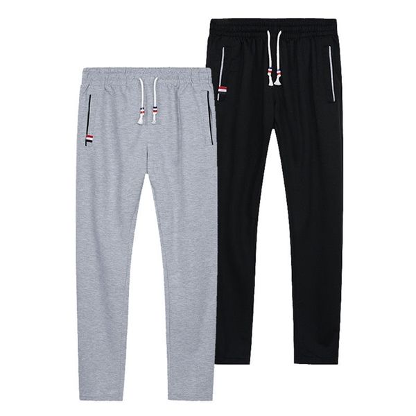 

sweatpants plus size men joggers track pants elastic waist sport casual trousers baggy fitness gym clothing black grey 220819