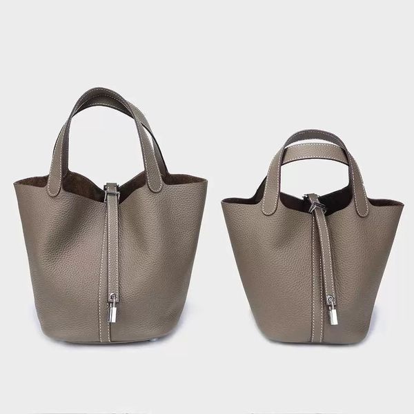

2022 luxury bag bucket cabbage basket lychee pattern handbag hand bags large capacity first layer cowhide fashion designer niche senior shou, Red;black