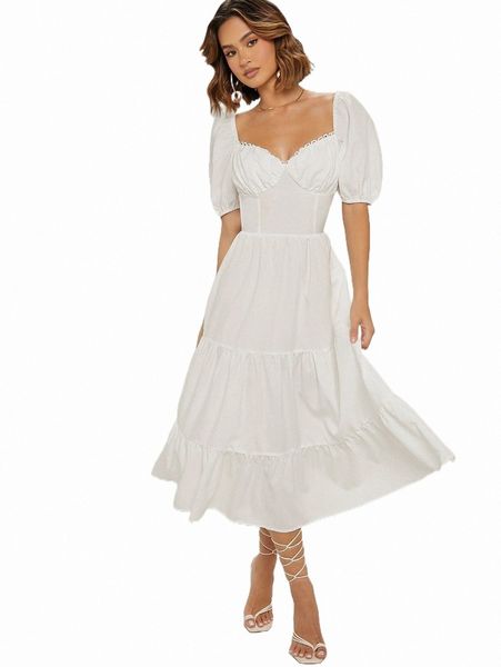 

casual dresses sweetheart neck tie backless ruffle hem dress r7tp#, Black;gray