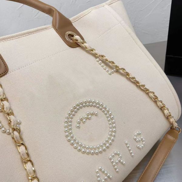 

designers luxury women's handbags beach bags brand ch fashion pearl tote canvas evening bag ladies girl backpack female portable large