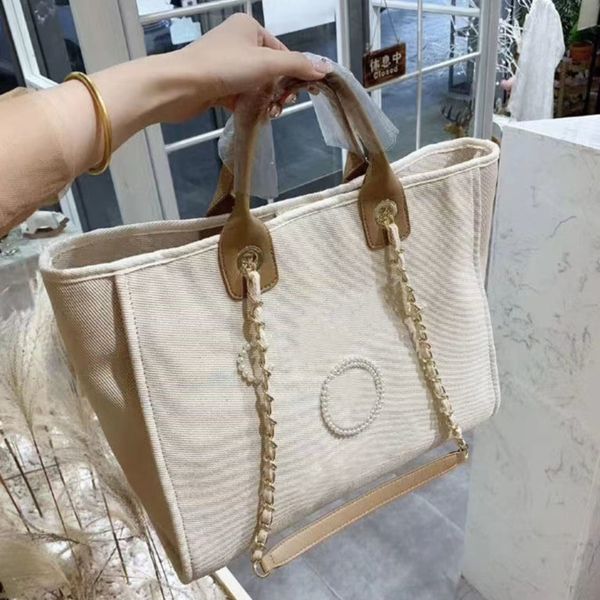 

designers luxury women's handbags beach bags brand ch fashion pearl tote canvas evening bag ladies girl backpack female portable large