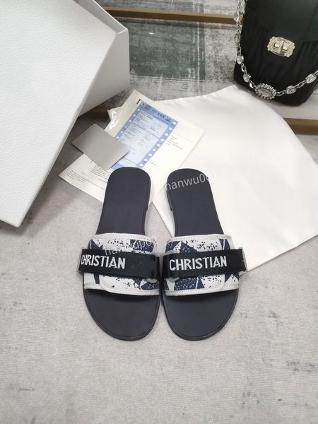 

designer women slippers embroidery sandal floral brocade fashion flip flops striped beach genuine leather flowers slipper, Black