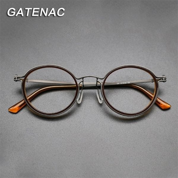 

vintage eyeglasses frame men round myopia prescription glasses women retro optical luxury brand eyewear 220818, Silver