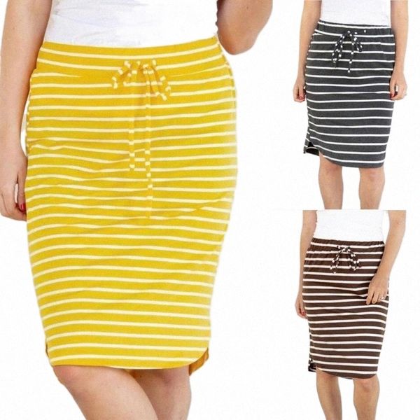 

korean style woman skirts elegant fashion hight waist stripe skirt summer elastic skirts-2xl faldas mujer moda 2021#gh b8td#, Black