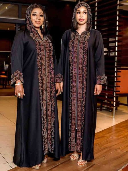 

clothing style ethnic african drill with hat zipper long sleeves size dress for lady 5o9s 14uq, Red