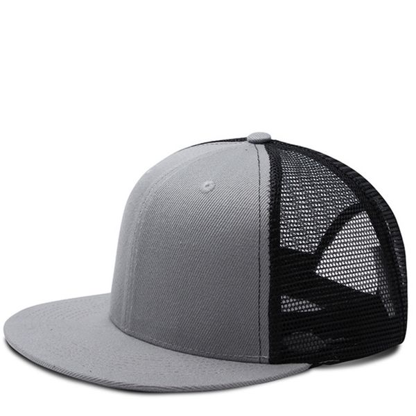 

blank hat custom solid cap man woman summer flat mesh baseball cap 55-60cm 220819, Blue;gray