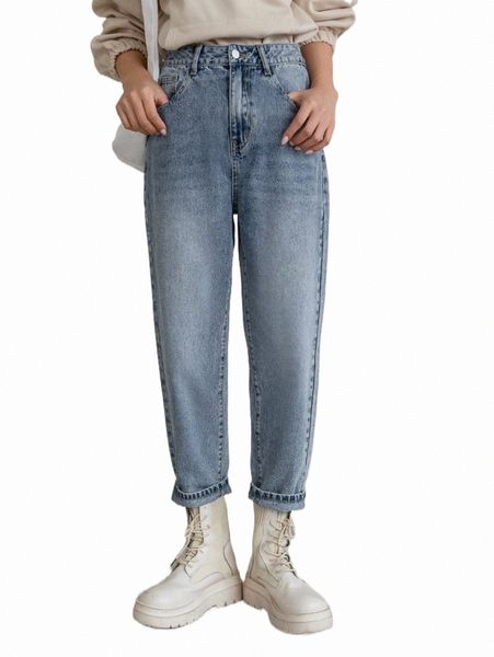 

women's jeans dazy high waist washed tapered jeans d4nsgsg6#, Blue