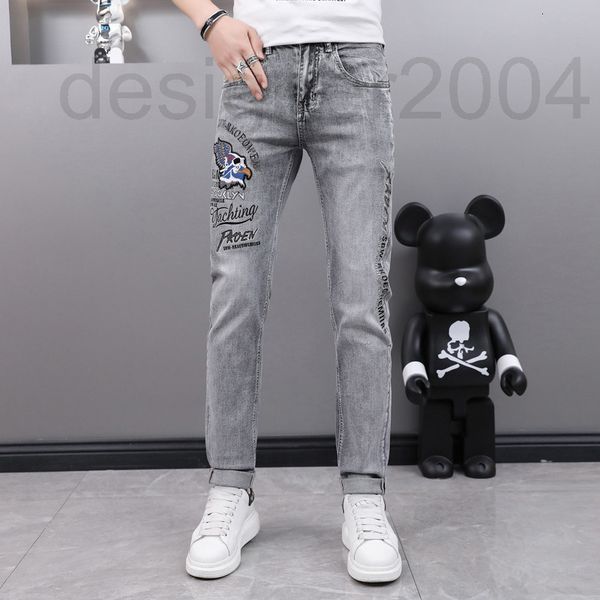 

men's jeans designer luxury original european jeans men's native fashion casual pants trend 2041, Blue