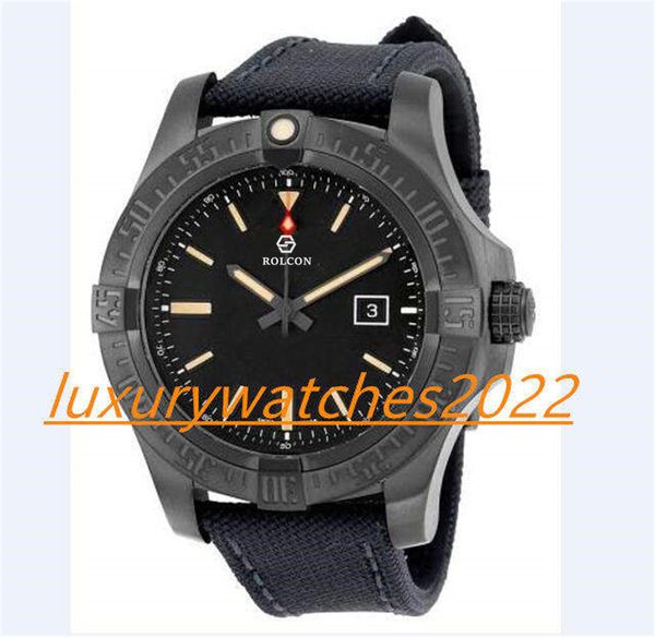 

zr factory mens watch 44mm ref.v1731110 automatic movement mechanical black dial nylon strap sapphire sport luxury wristwatch montre de luxe, Slivery;brown