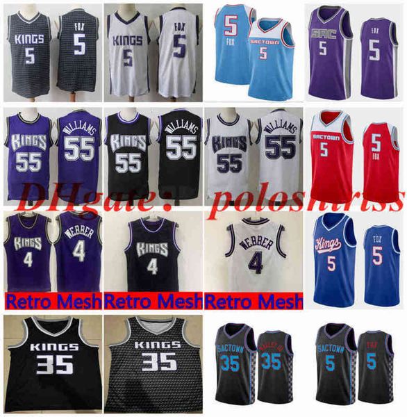 

sacramento's kings's stitched big yards s-6xl deaaron 5 fox basketball jerseys black white retro chris 4 webber bagley 55 williams, Black;red