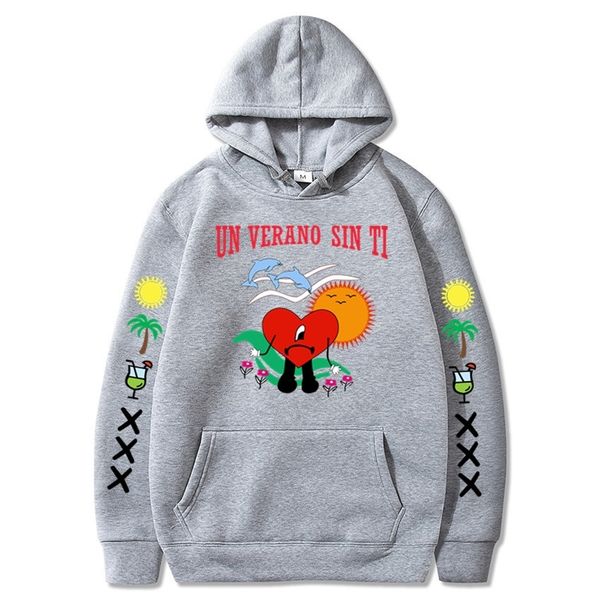 

un verano sin ti bad bunny hoodie for men 3d printed hip hop streetwear sweatshirt teens boys girls pullover sweatshirts 220819, Black
