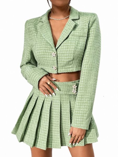 

1pc lapel collar crop overcoat e8u7#, Black