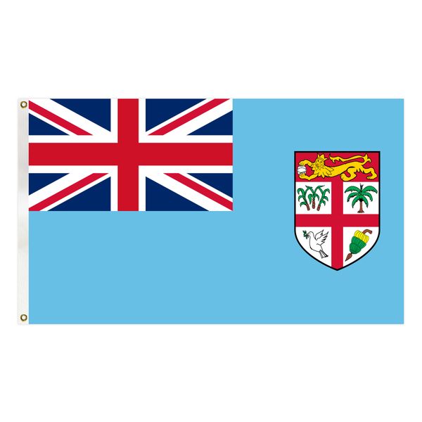 

fiji flag country national banner 3x5 ft vivid color and fade resistant outdoor decoration banner with brass grommets