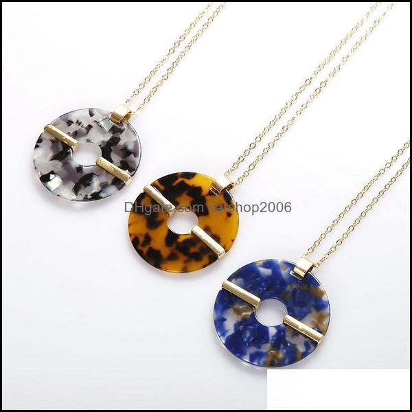 

pendant necklaces fashion new item tortoiseshell acrylic sheet alloy long necklace for women bohemian trend jewelry drop carshop2006 dhzcw, Silver