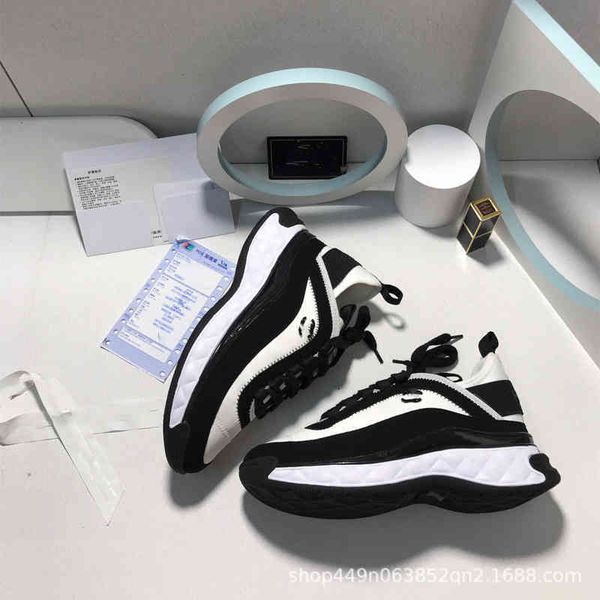 

xiaoxiangjia dress shoes color matching daddy shoes spring and summer thick bottom breathable comfortable shock-absorbing sports couple jquh, Black