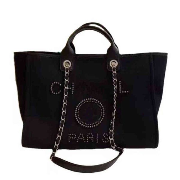 

fashion women's luxury handbags evening bags brand ch pearl tote canvas beach bag designers female portable large capacity big handbag