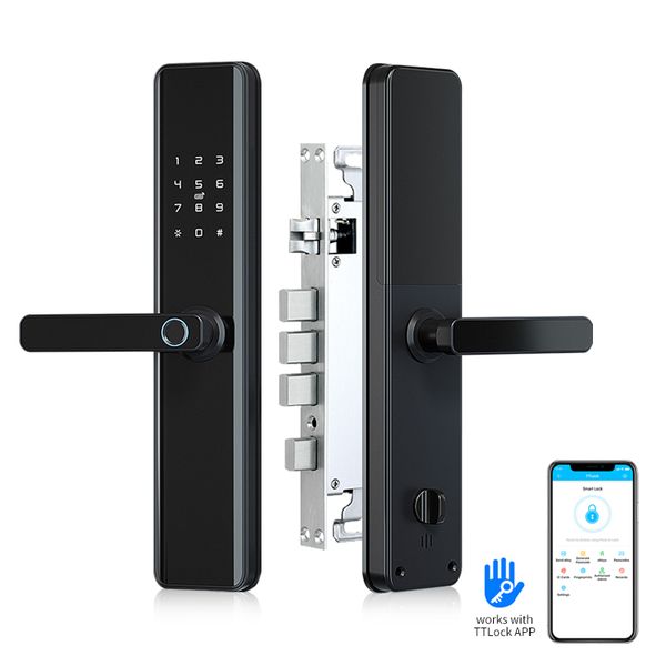 

anti-thieft aluminum alloy smart digital fingerprint door lock with 6068 mortise