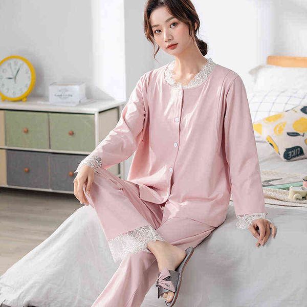 

fdfklak 100 cotton breastfeeding pyjamas maternity nursing clothing for pregnancy women long sleeve j220813, White